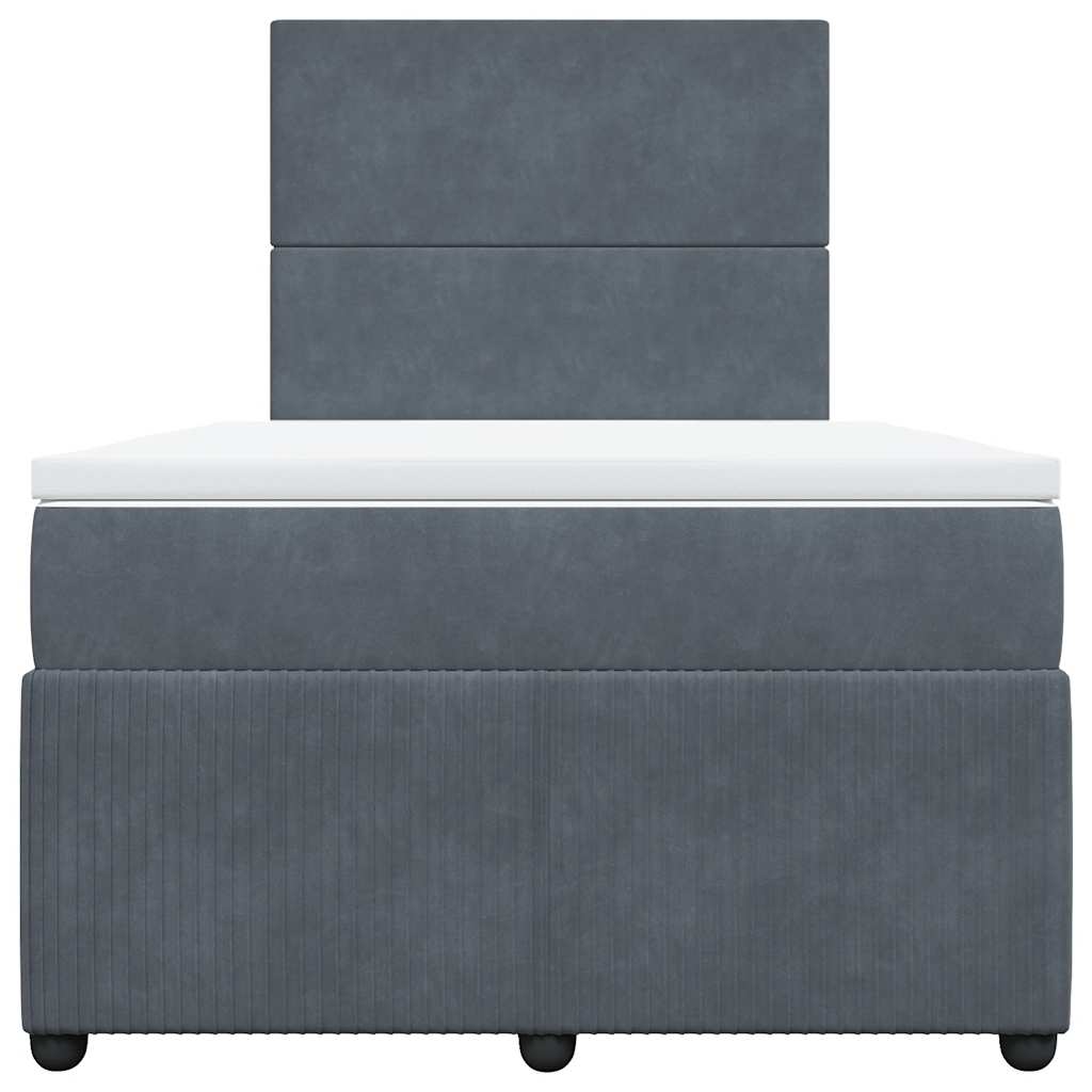 vidaXL Boxspring met matras fluweel donkergrijs 120x190 cm grijs, foto 4