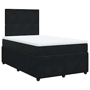 Box spring postel s matrací černá 120 x 190 cm samet - obrázek 2