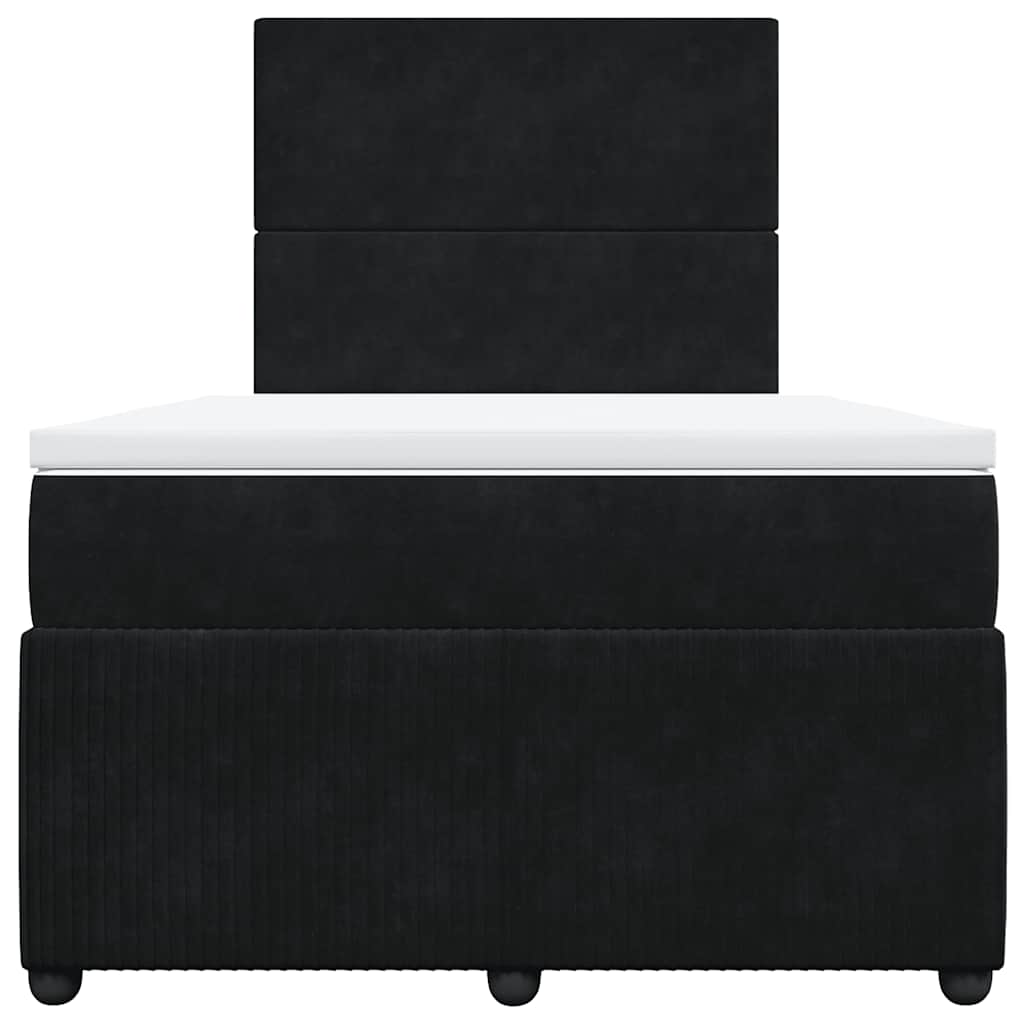 vidaXL Boxspring met matras fluweel zwart 120x190 cm, foto 4