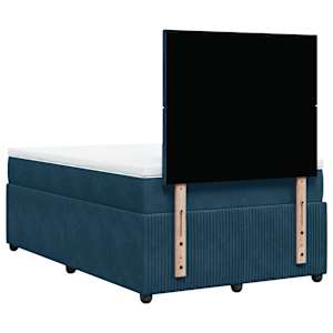 Box spring postel s matrací tmavě modrá 120x190 cm samet - obrázek 6