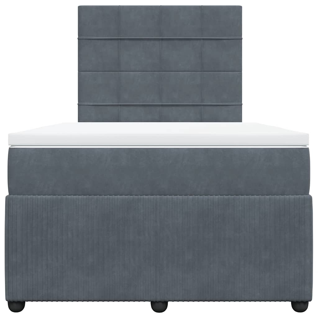 vidaXL Boxspring met matras fluweel donkergrijs 120x190 cm grijs, foto 4