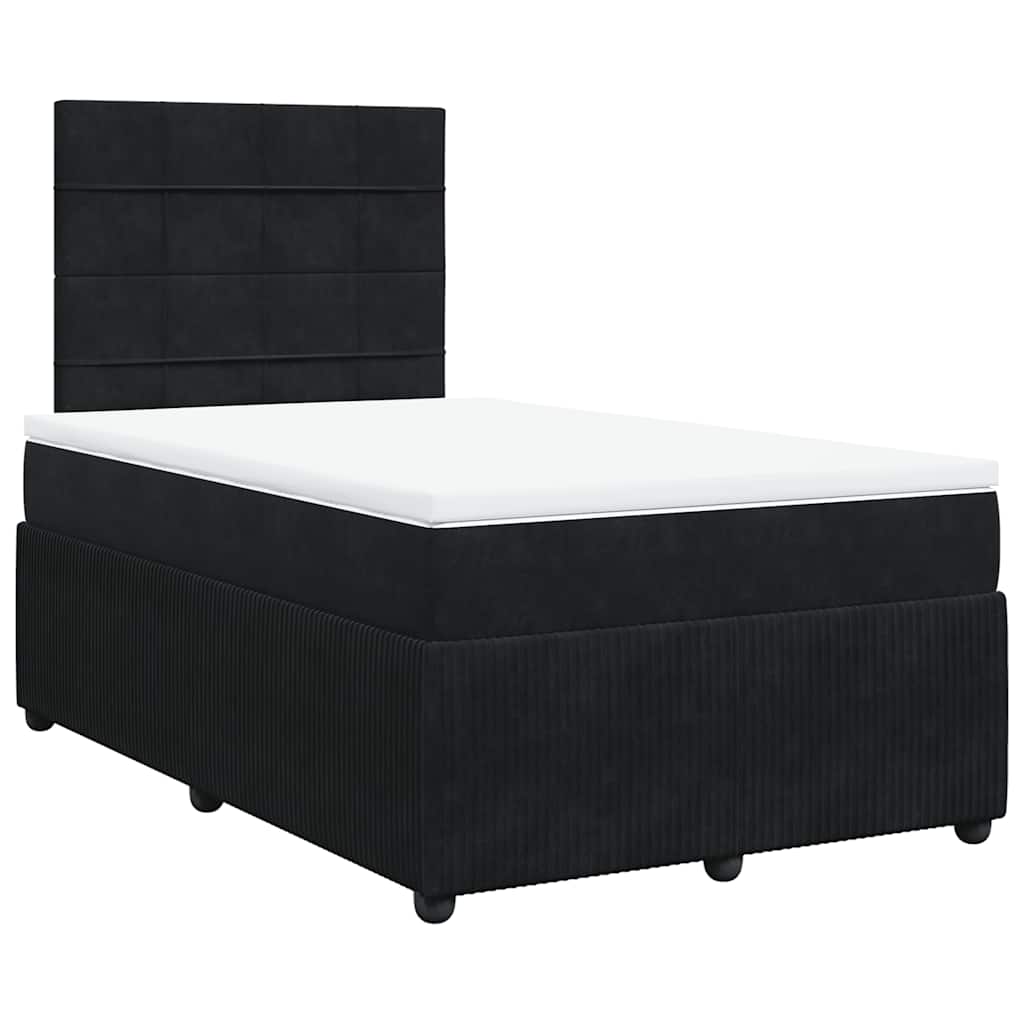 Thumbnail - vidaXL Boxspringbett mit Matratze Schwarz 120x190 cm Samt