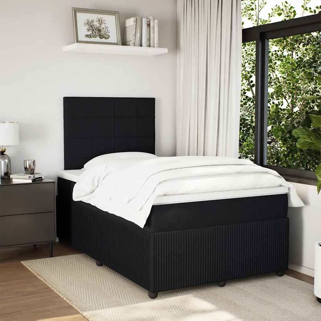 vidaXL Boxspring met matras fluweel zwart 120x190 cm, foto 2