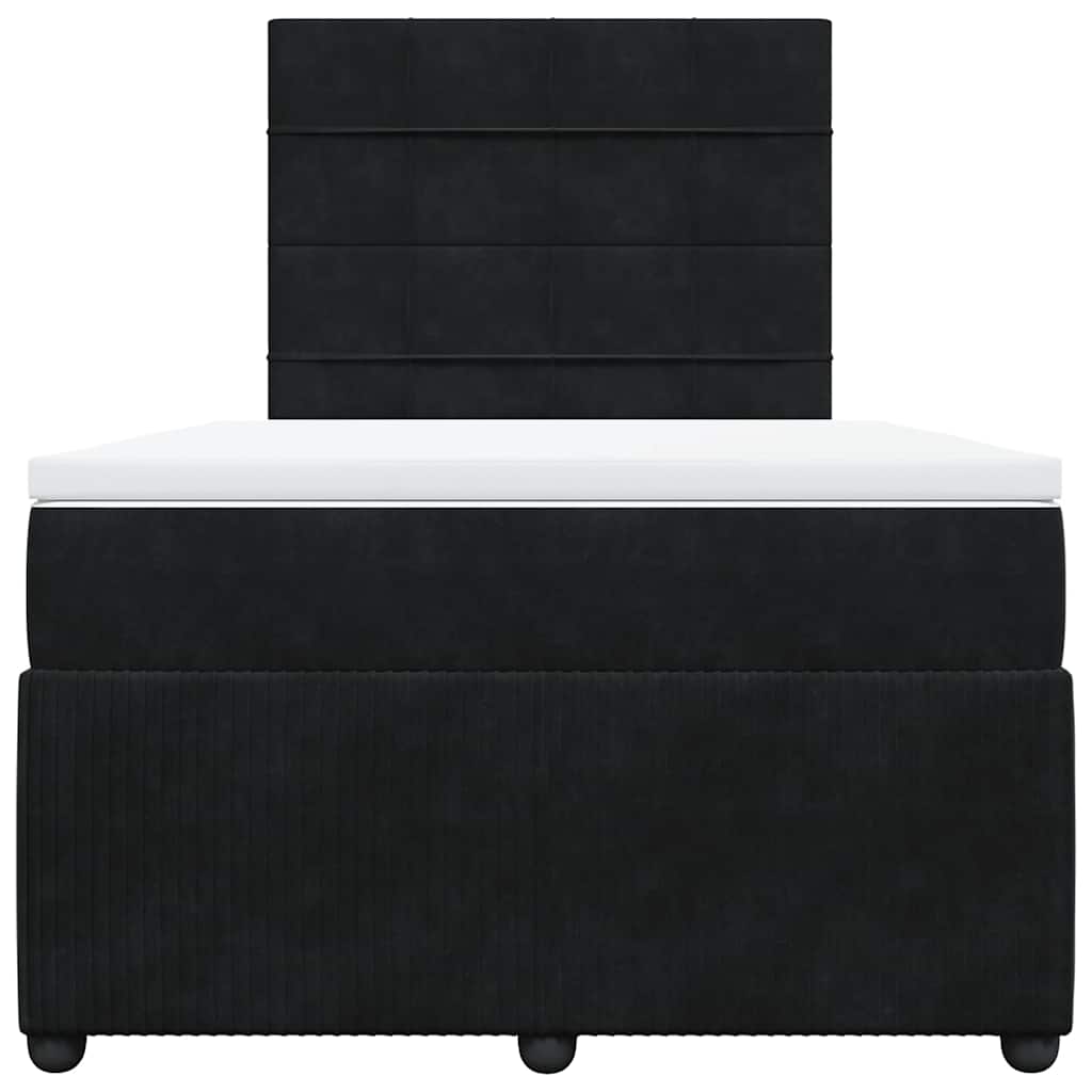 vidaXL Boxspring met matras fluweel zwart 120x190 cm, foto 4