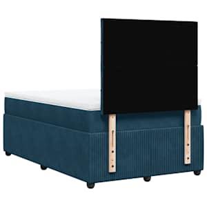 Box spring postel s matrací tmavě modrá 120x190 cm samet - obrázek 6