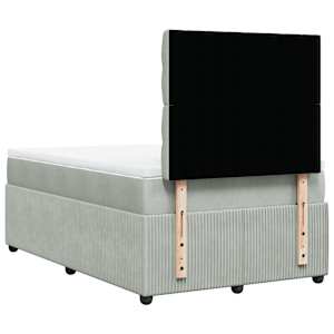 Box spring postel s matrací světle šedá 120x190 cm samet - obrázek 6