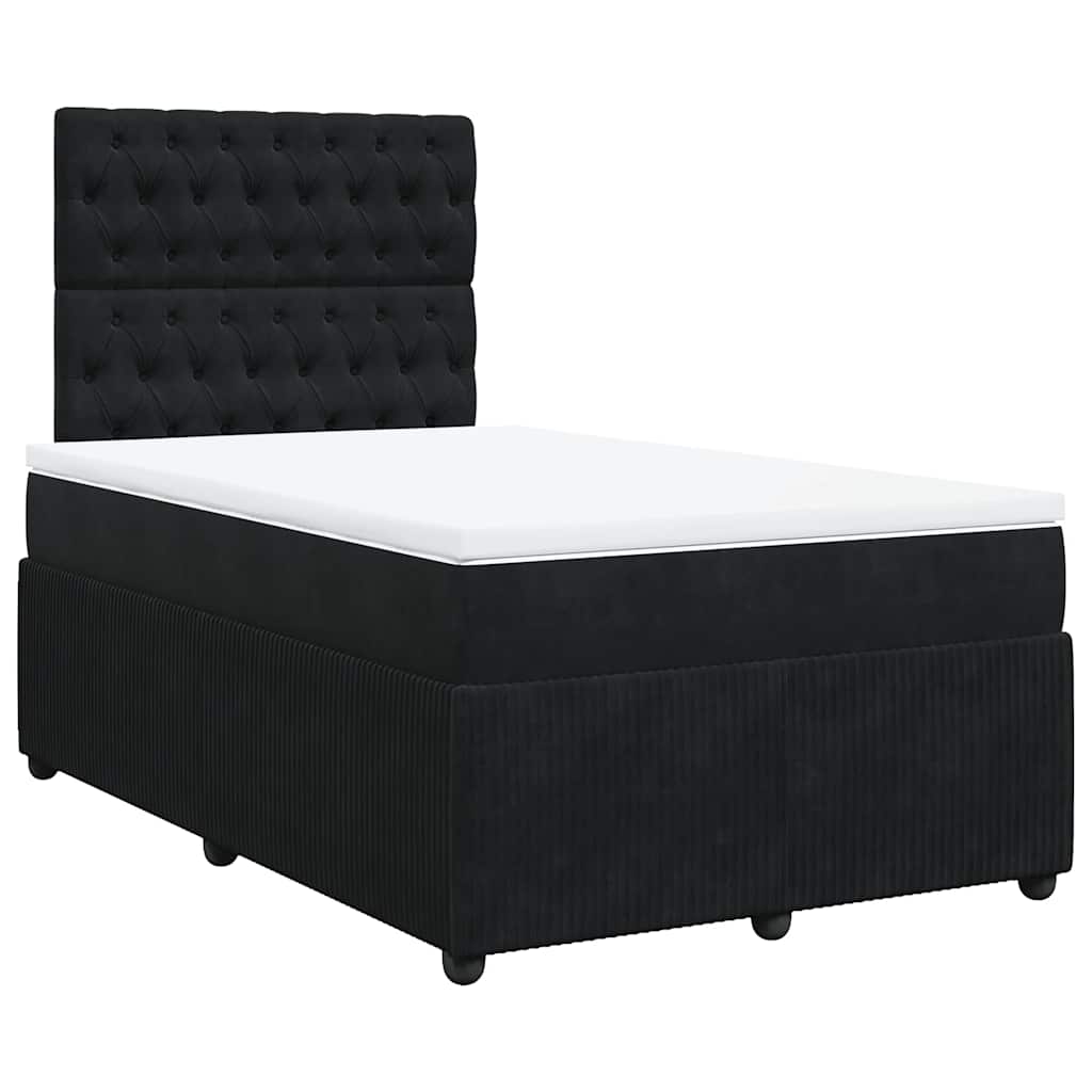 vidaXL Box spring postel s matrací černá 120 x 190 cm samet