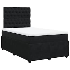 Box spring postel s matrací černá 120 x 190 cm samet - obrázek 2