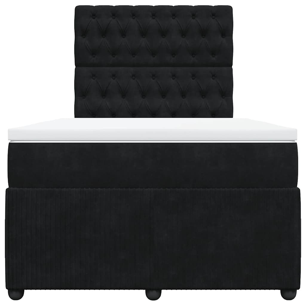 vidaXL Boxspring met matras fluweel zwart 120x190 cm, foto 4