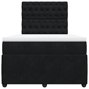 Box spring postel s matrací černá 120 x 190 cm samet - obrázek 4