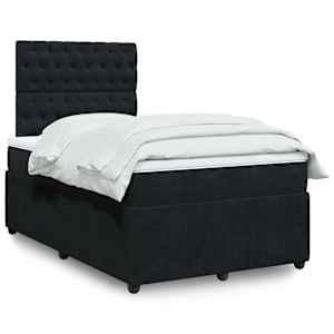 Box spring postel s matrací černá 120 x 190 cm samet - obrázek 1