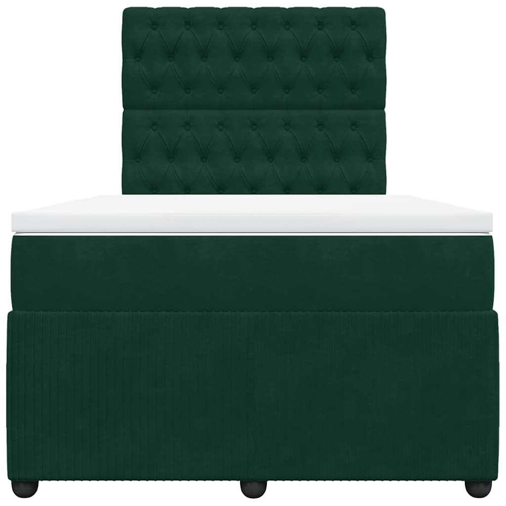 vidaXL Boxspring met matras fluweel donkergroen 120x190 cm groen, foto 4