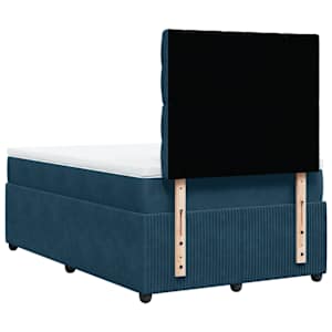 Box spring postel s matrací tmavě modrá 120x190 cm samet - obrázek 6