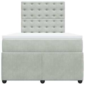 Box spring postel s matrací světle šedá 120x190 cm samet - obrázek 4