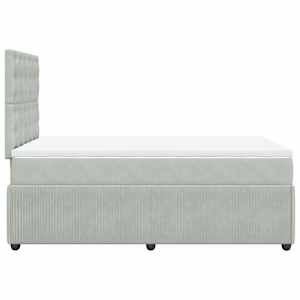 Box spring postel s matrací světle šedá 120x190 cm samet - obrázek 5