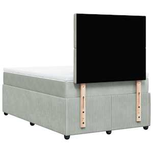 Box spring postel s matrací světle šedá 120x190 cm samet - obrázek 6