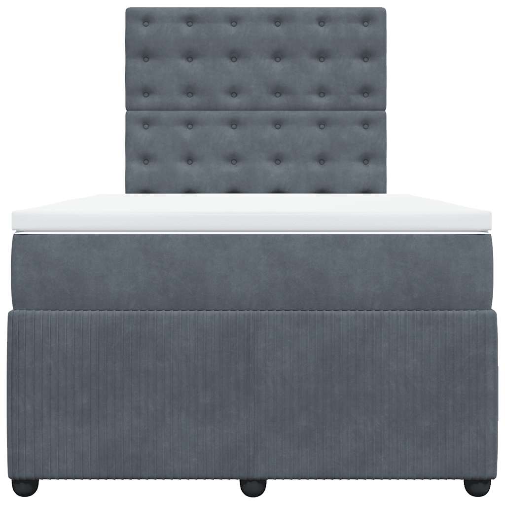vidaXL Boxspring met matras fluweel donkergrijs 120x190 cm grijs, foto 4