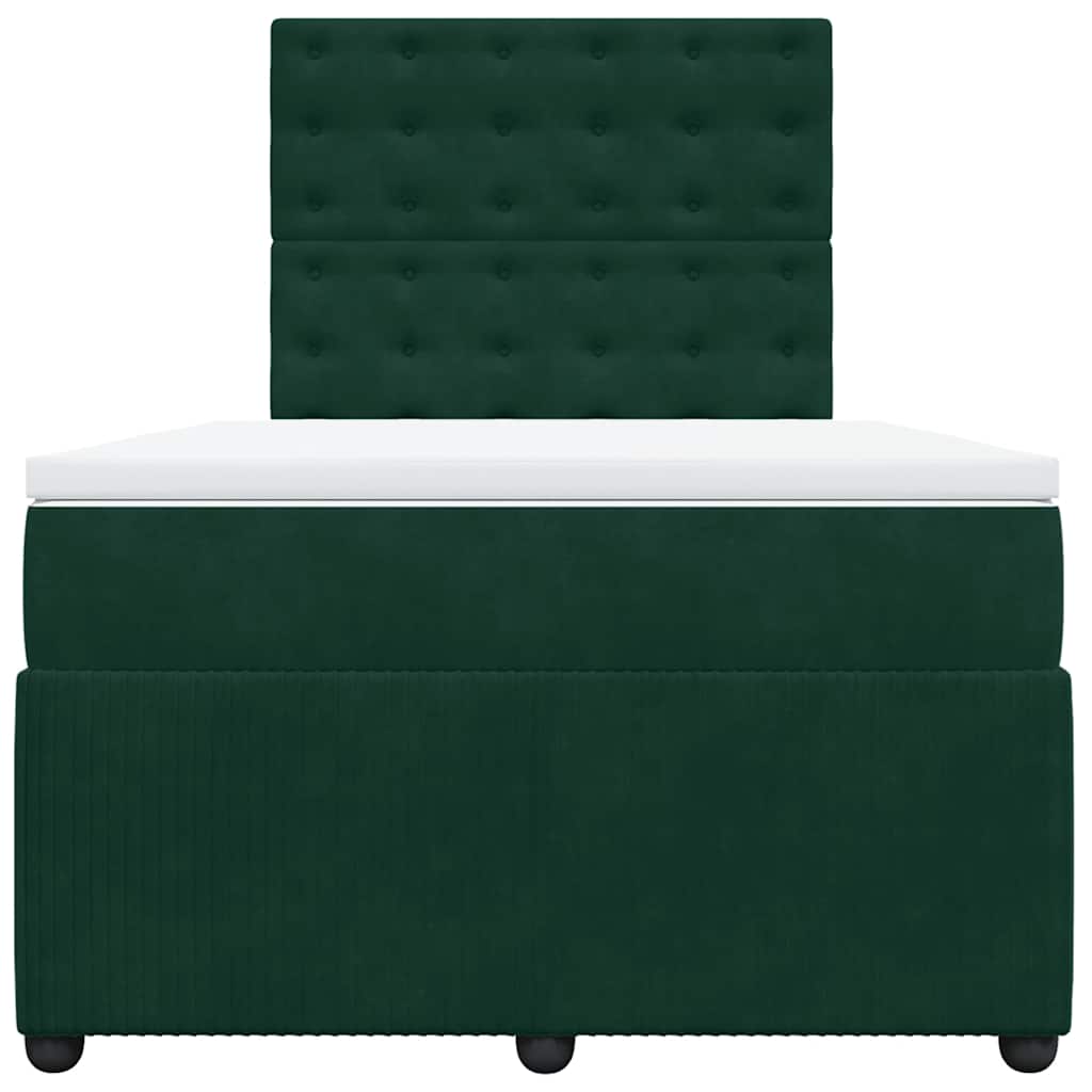 vidaXL Boxspring met matras fluweel donkergroen 120x190 cm groen, foto 4