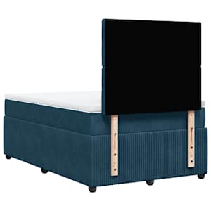 Box spring postel s matrací tmavě modrá 120x190 cm samet - obrázek 6