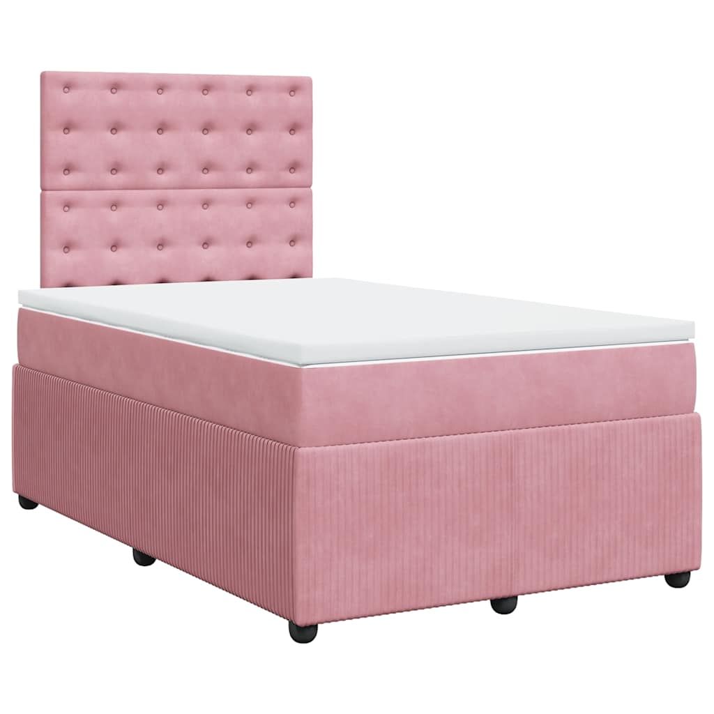 Thumbnail - vidaXL Boxspringbett mit Matratze Rosa 120x190 cm Samt