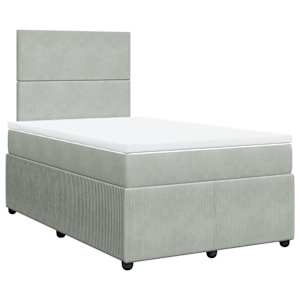Box spring postel s matrací světle šedá 120 x 200 cm samet - obrázek 2