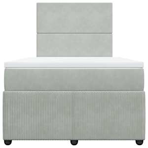 Box spring postel s matrací světle šedá 120 x 200 cm samet - obrázek 4
