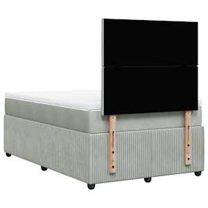 Box spring postel s matrací světle šedá 120 x 200 cm samet - obrázek 6