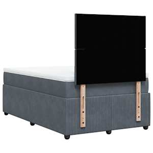 Box spring postel s matrací tmavě šedá 120 x 200 cm samet - obrázek 6