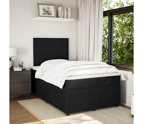 vidaXL Box spring krevet s madracem crni 120 x 200 cm bar&scaron;unasti