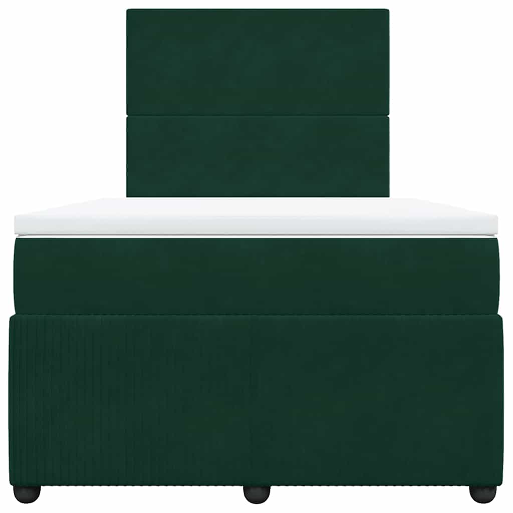 vidaXL Boxspring met matras fluweel donkergroen 120x200 cm groen, foto 4