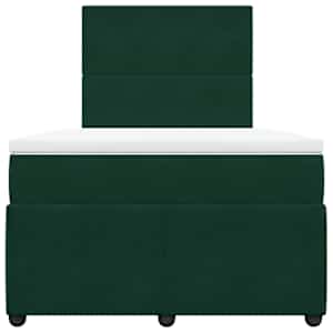 Box spring postel s matrací tmavě zelená 120 x 200 cm samet - obrázek 4