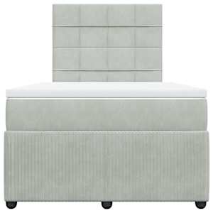 Box spring postel s matrací světle šedá 120 x 200 cm samet - obrázek 4