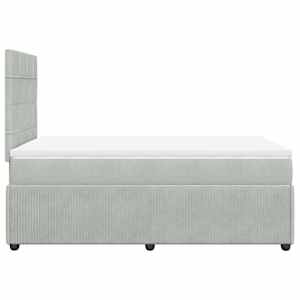Box spring postel s matrací světle šedá 120 x 200 cm samet - obrázek 5