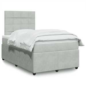 Box spring postel s matrací světle šedá 120 x 200 cm samet - obrázek 1