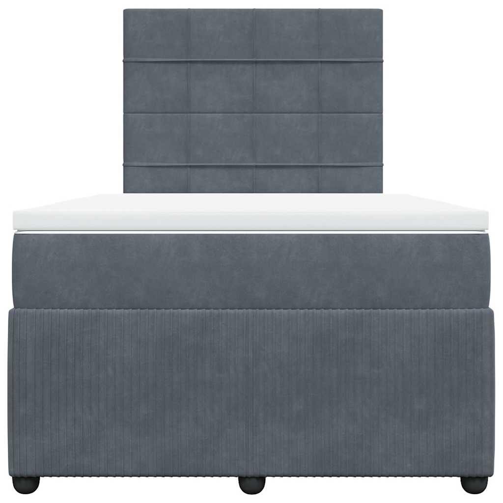 vidaXL Boxspring met matras fluweel donkergrijs 120x200 cm grijs, foto 4