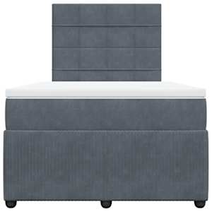 Box spring postel s matrací tmavě šedá 120 x 200 cm samet - obrázek 4