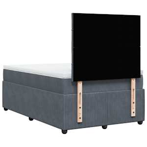 Box spring postel s matrací tmavě šedá 120 x 200 cm samet - obrázek 6