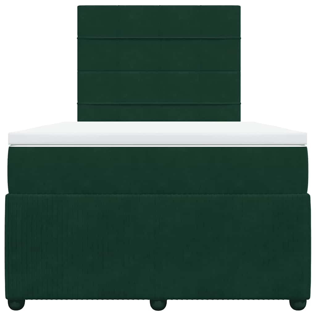 vidaXL Boxspring met matras fluweel donkergroen 120x200 cm groen, foto 4