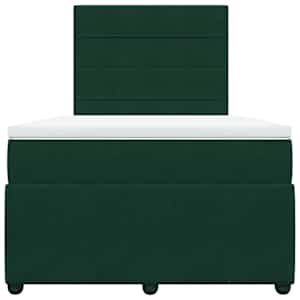 Box spring postel s matrací tmavě zelená 120 x 200 cm samet - obrázek 4