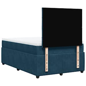 Box spring postel s matrací tmavě modrá 120 x 200 cm samet - obrázek 6