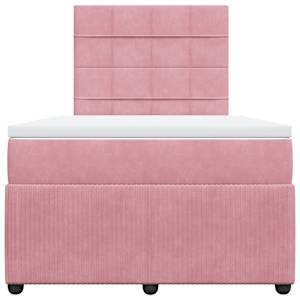 Box spring postel s matrací růžová 120 x 200 cm samet - obrázek 4