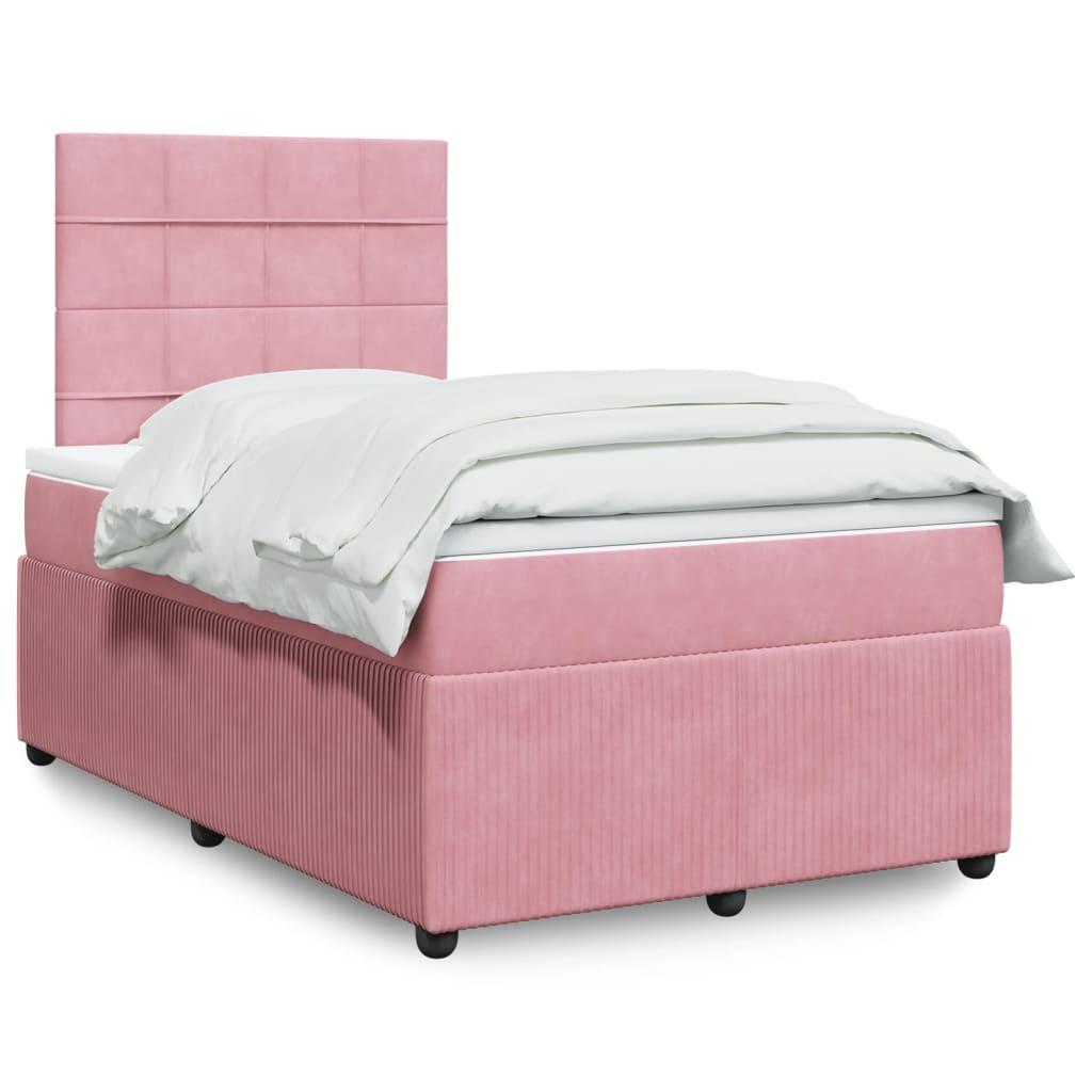 Boxspringbett mit Matratze Rosa 120×200 cm Samt