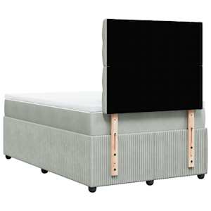 Box spring postel s matrací světle šedá 120 x 200 cm samet - obrázek 6