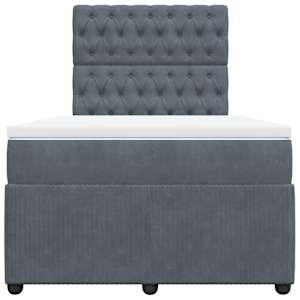 Box spring postel s matrací tmavě šedá 120 x 200 cm samet - obrázek 4