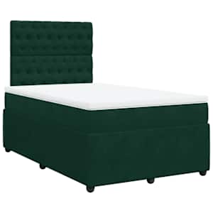 Box spring postel s matrací tmavě zelená 120 x 200 cm samet - obrázek 2