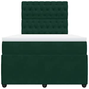 Box spring postel s matrací tmavě zelená 120 x 200 cm samet - obrázek 4