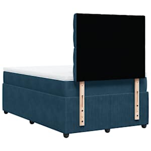 Box spring postel s matrací tmavě modrá 120 x 200 cm samet - obrázek 6