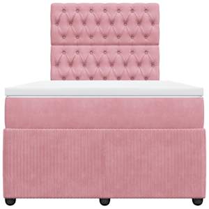 Box spring postel s matrací růžová 120 x 200 cm samet - obrázek 4
