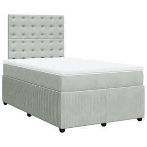 Box spring postel s matrací světle šedá 120 x 200 cm samet - obrázek 2