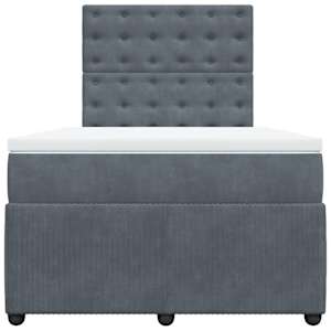 Box spring postel s matrací tmavě šedá 120 x 200 cm samet - obrázek 4